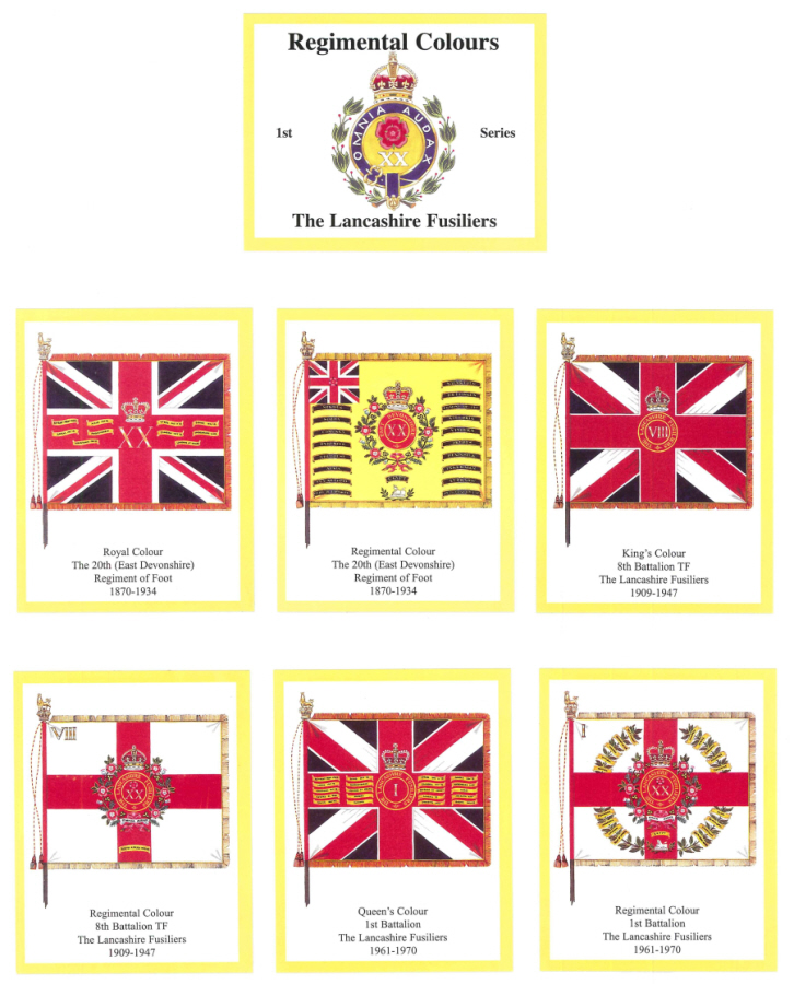 The Lancashire Fusiliers - 'Regimental Colours' Trade Card Set by David Hunter
